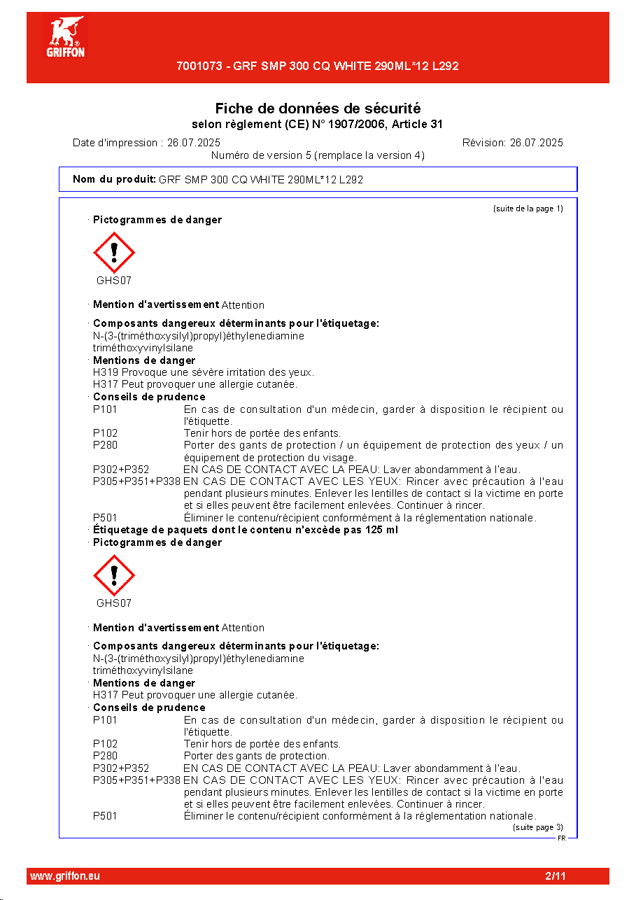 Fiche technique fournisseur