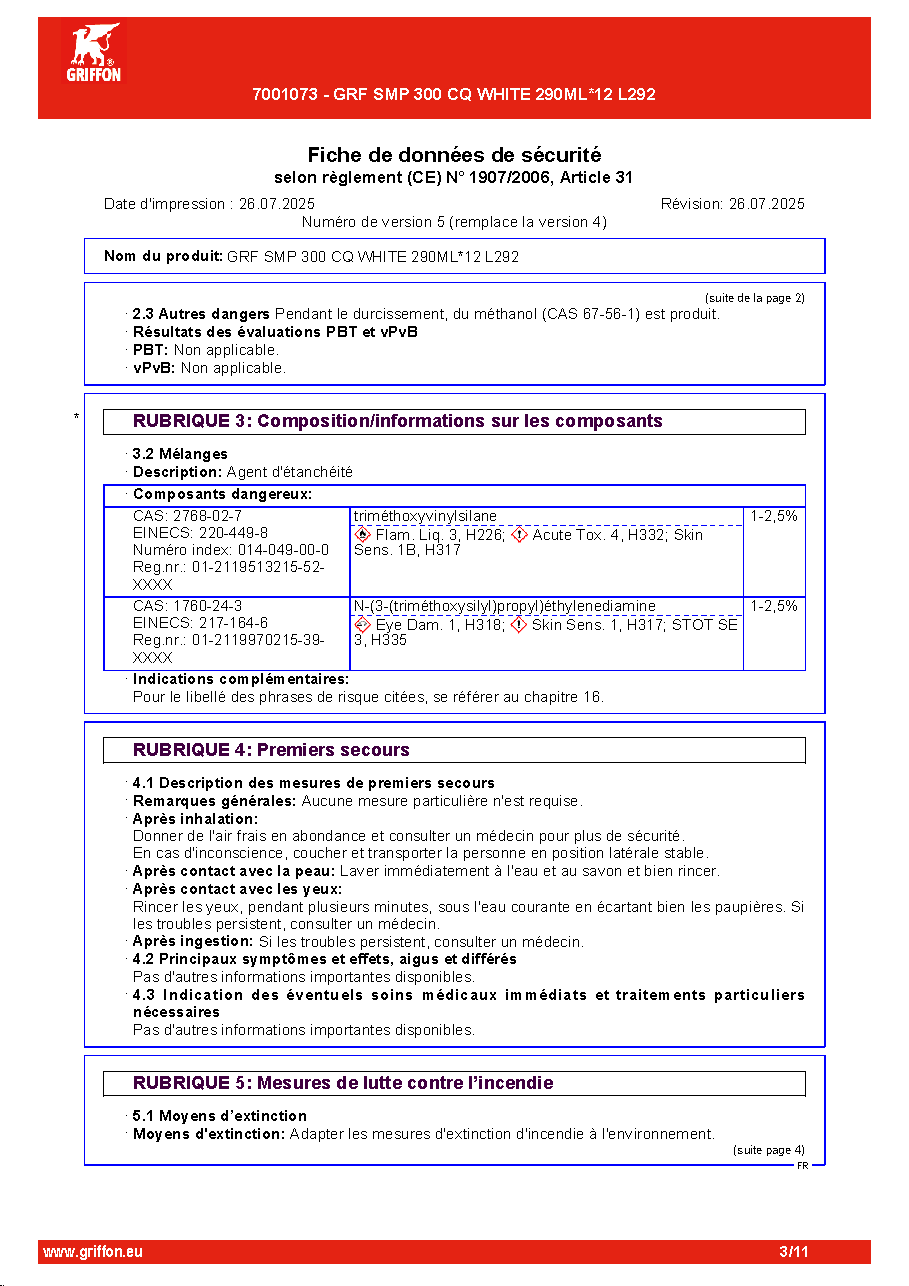 Fiche technique fournisseur