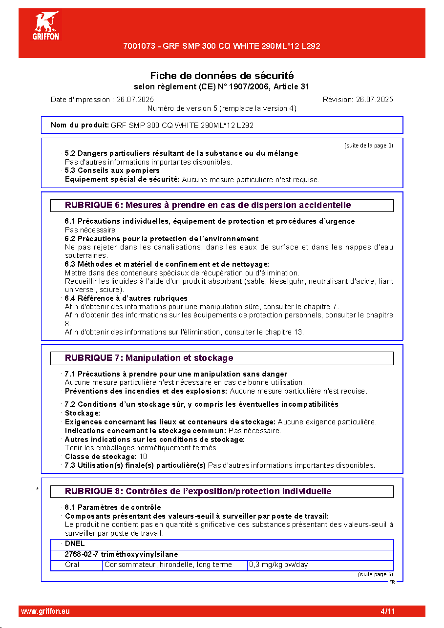Fiche technique fournisseur
