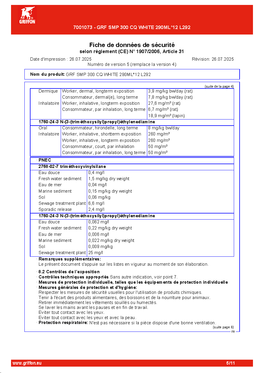Fiche technique fournisseur