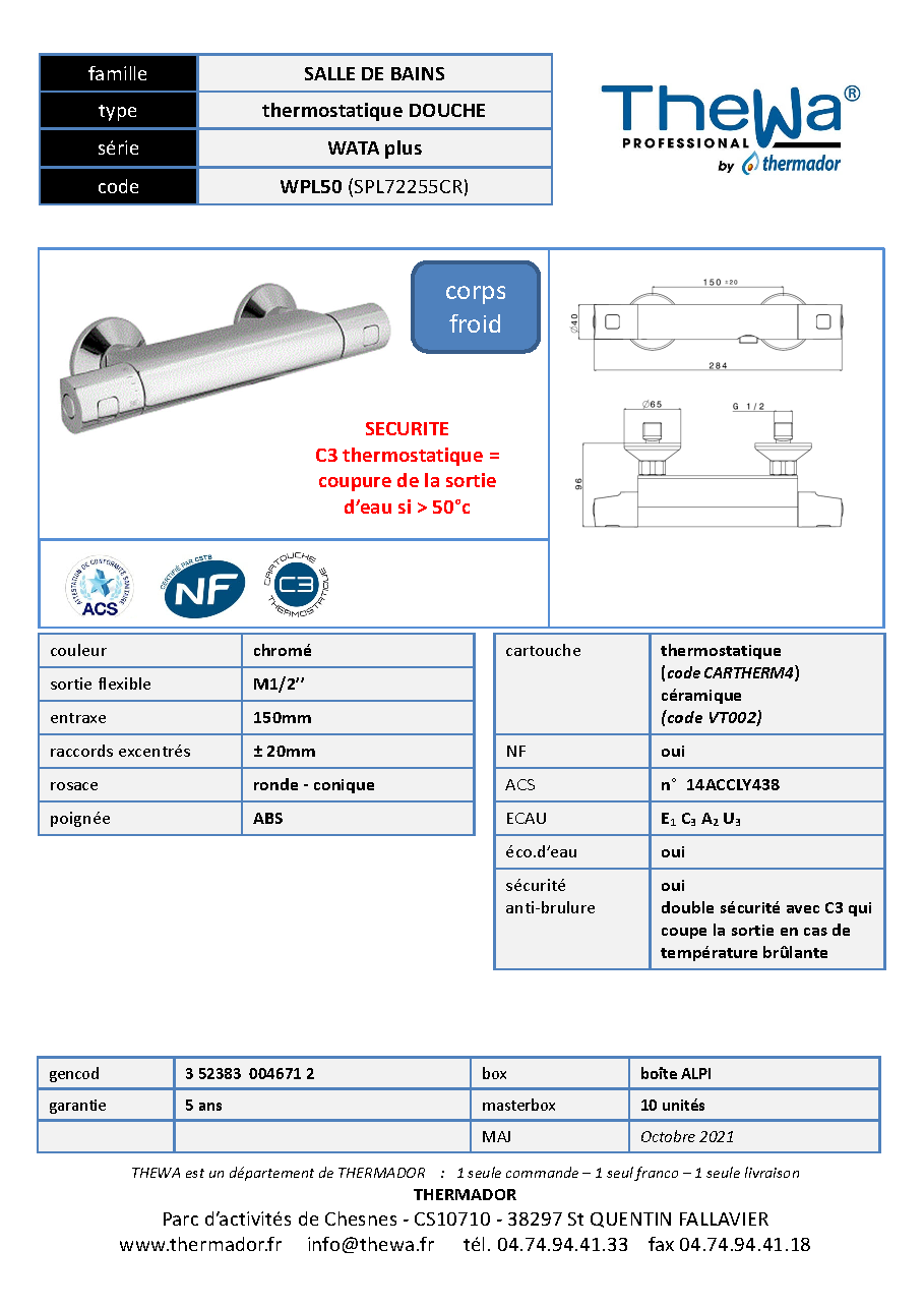 Fiche technique fournisseur