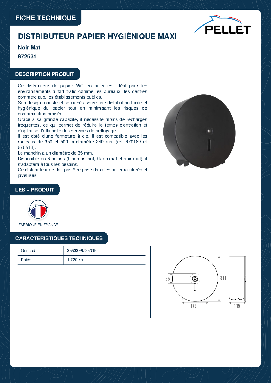Fiche technique fournisseur