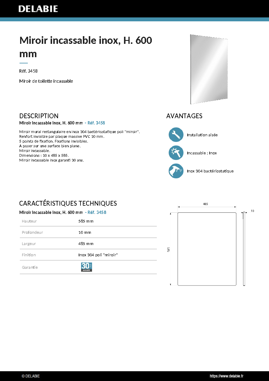 Fiche technique fournisseur