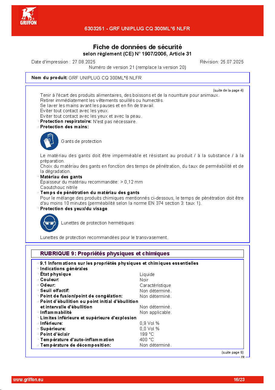 Fiche technique fournisseur