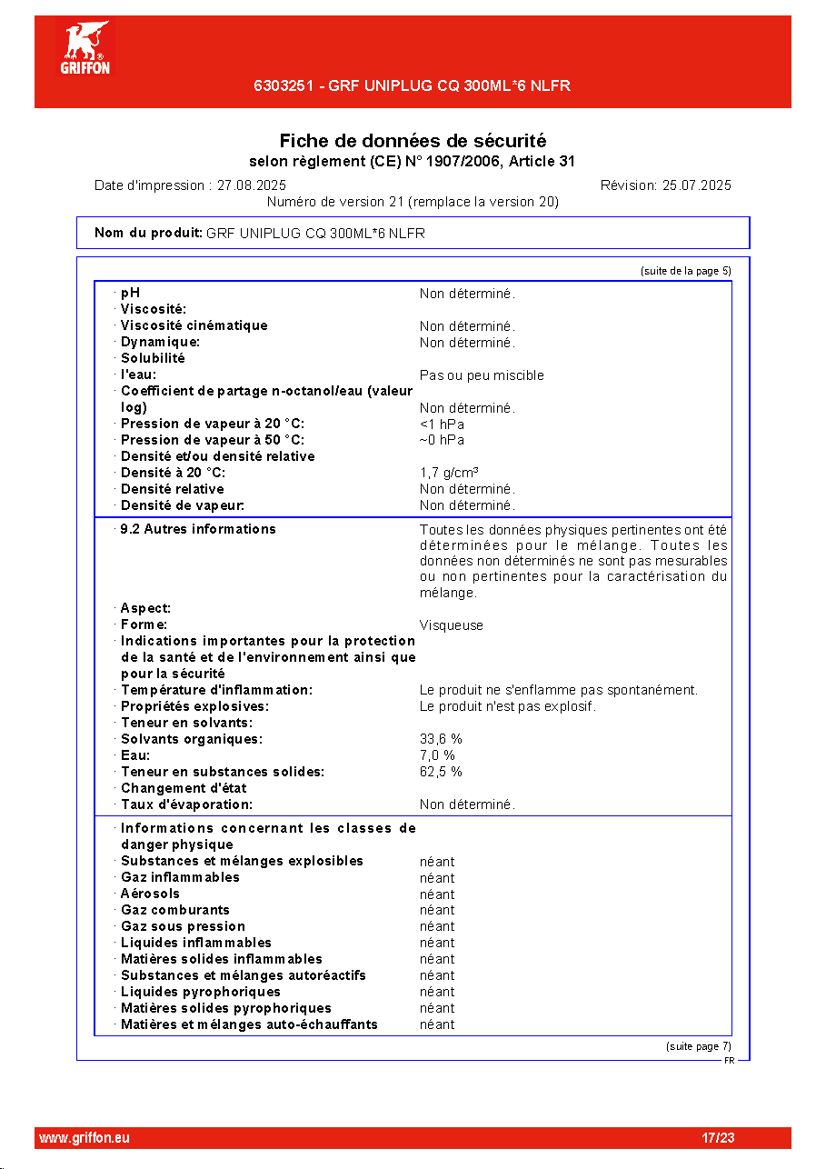Fiche technique fournisseur