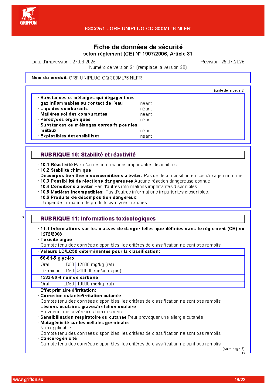 Fiche technique fournisseur