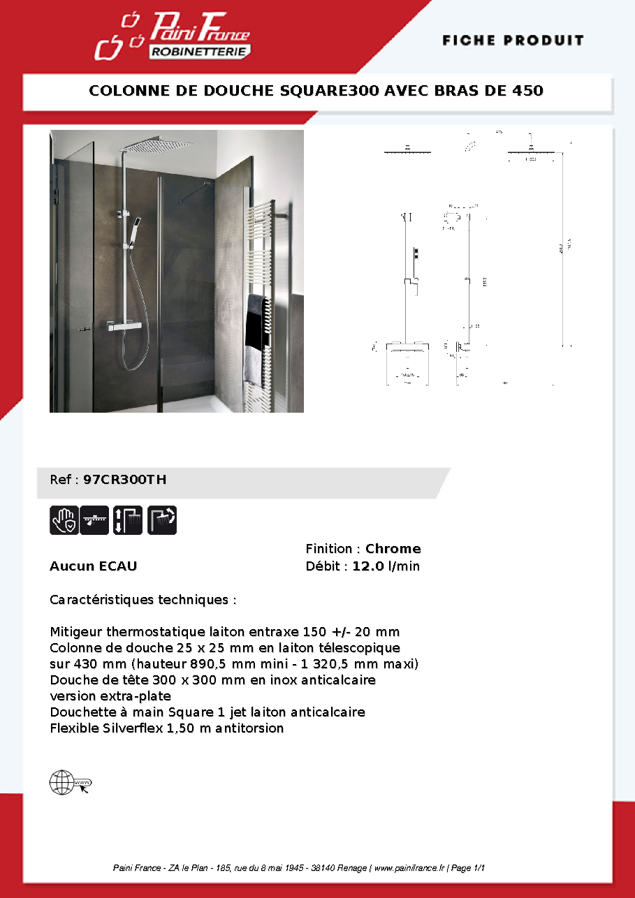 Fiche technique fournisseur