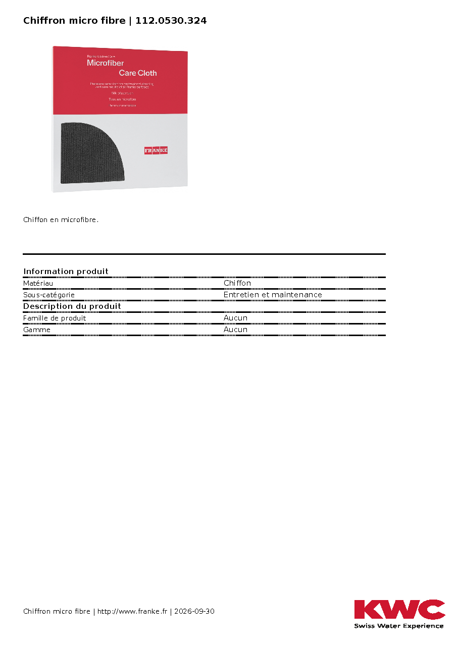 Fiche technique fournisseur