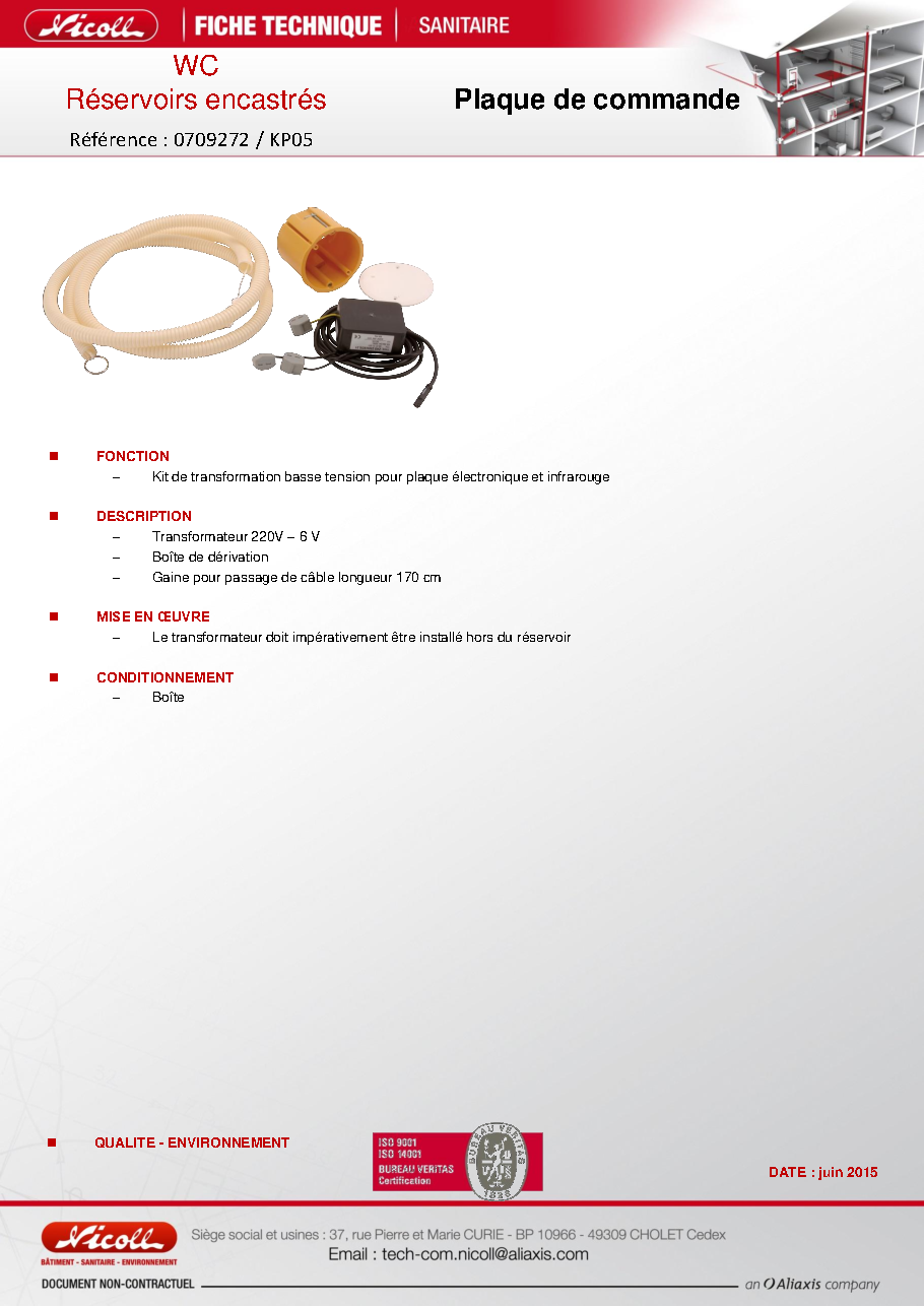 Fiche technique fournisseur