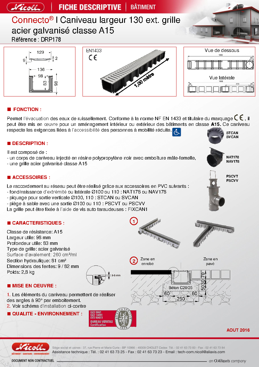 Fiche technique fournisseur