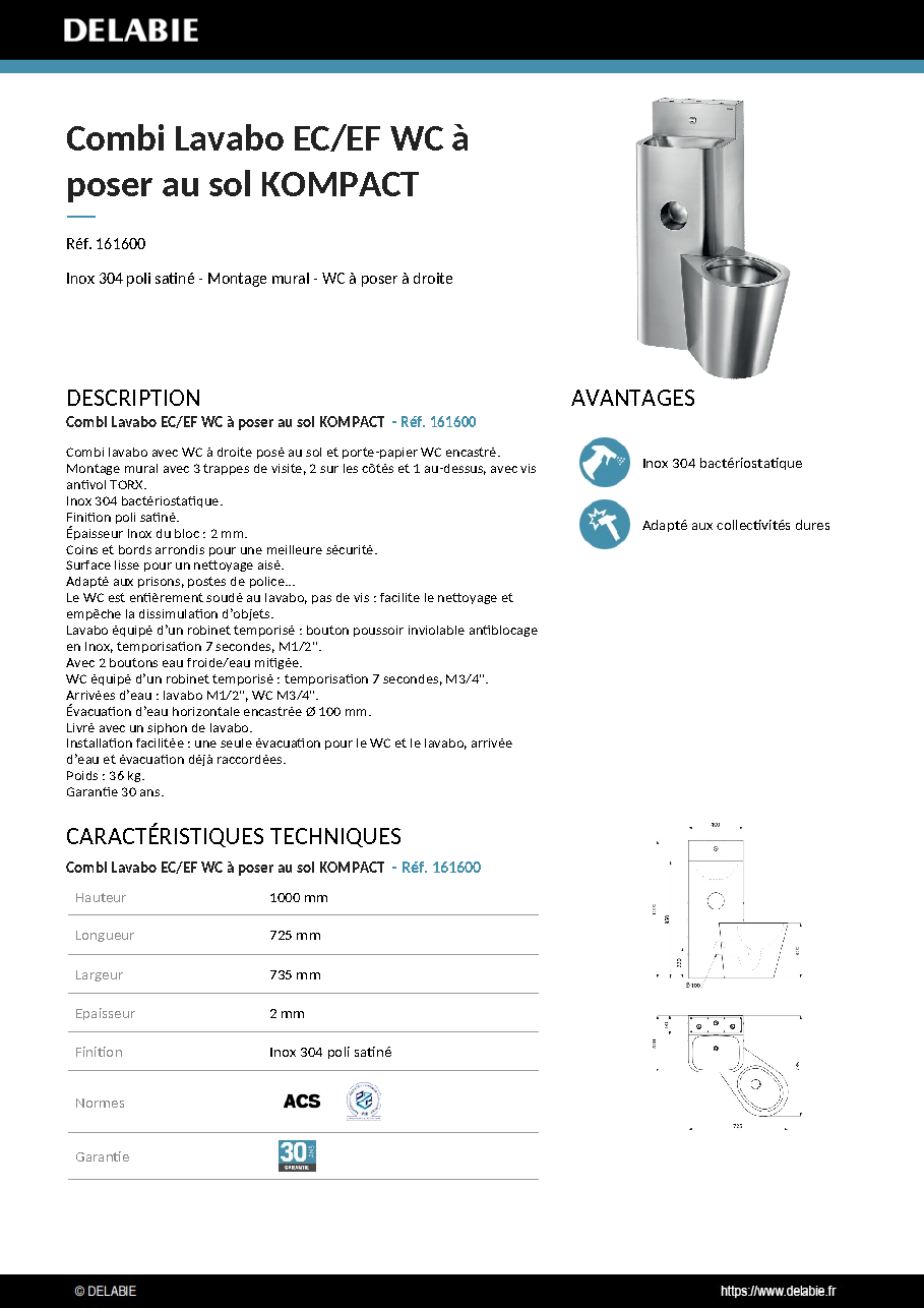 Fiche technique fournisseur