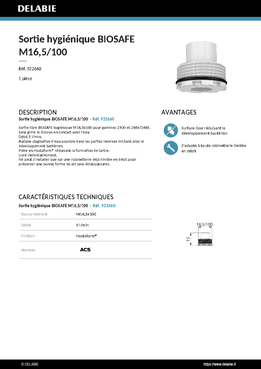 Fiche technique fournisseur