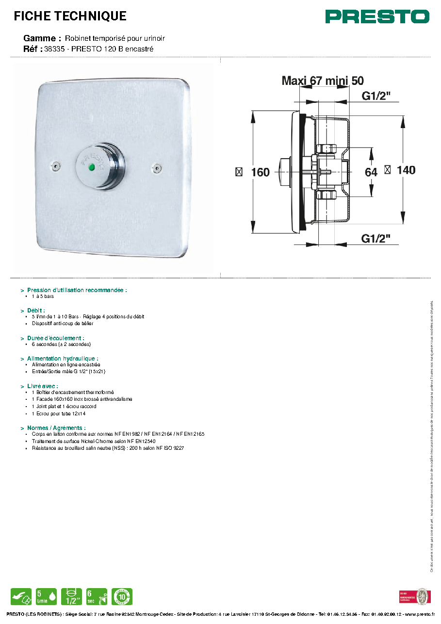 Fiche technique fournisseur