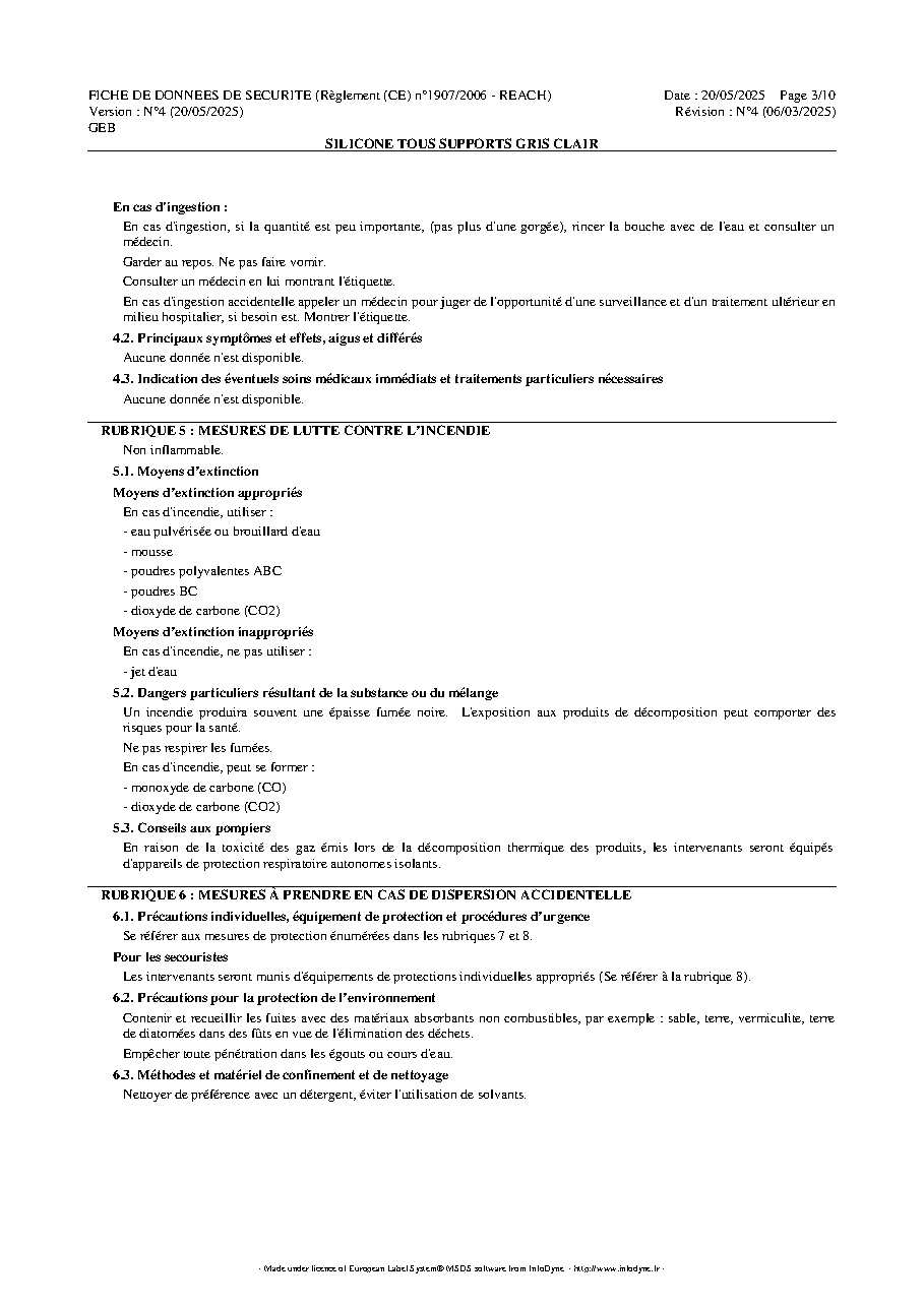 Fiche technique fournisseur