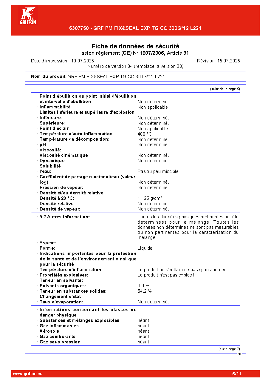 Fiche technique fournisseur