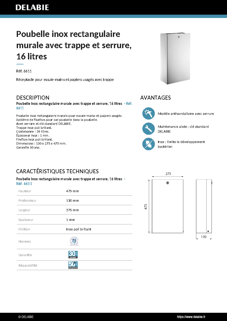 Fiche technique fournisseur