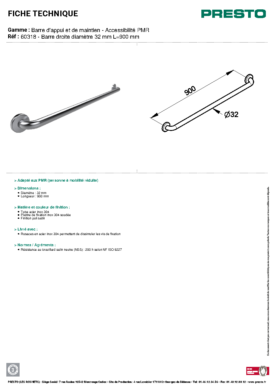 Fiche technique fournisseur