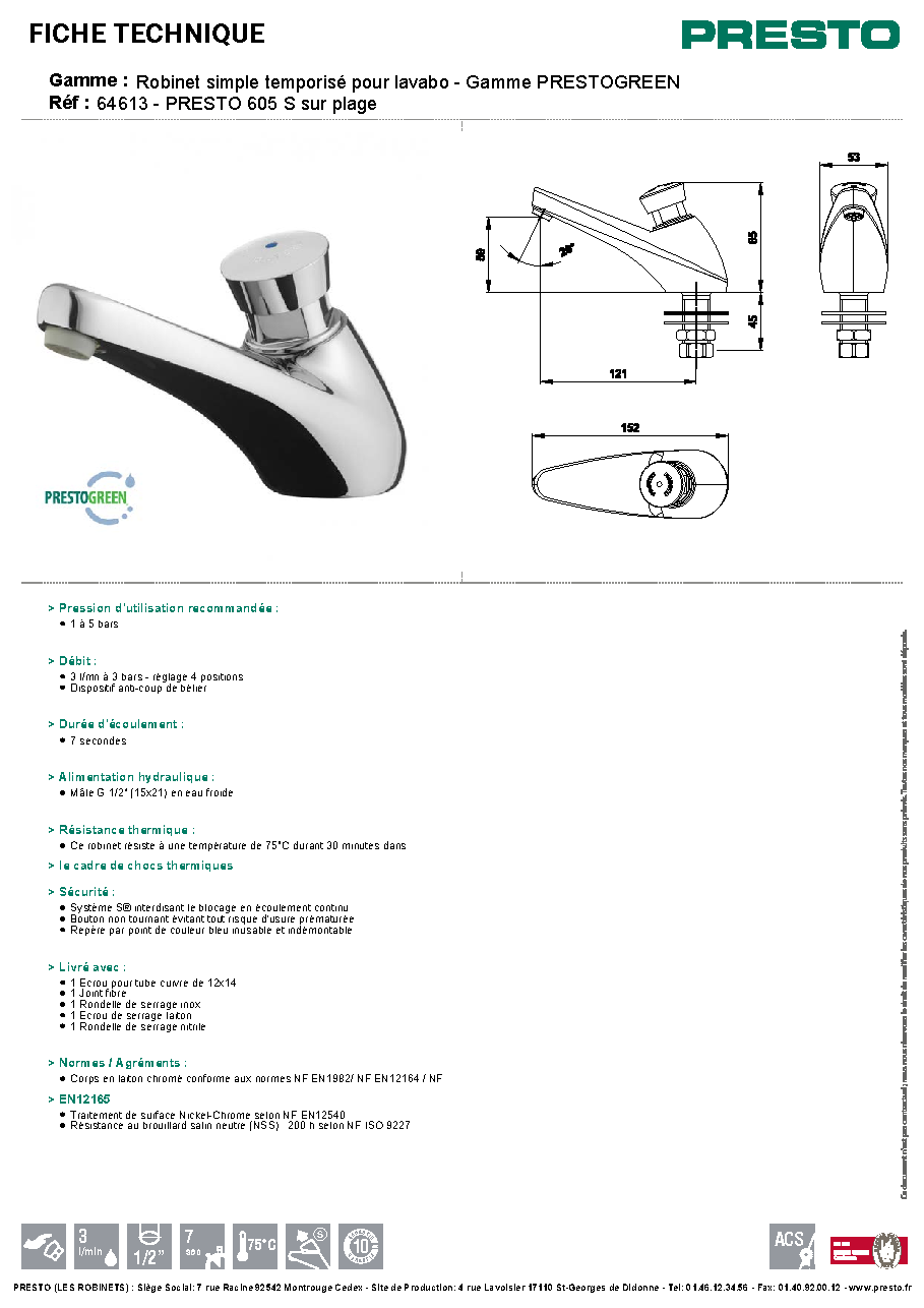 Fiche technique fournisseur