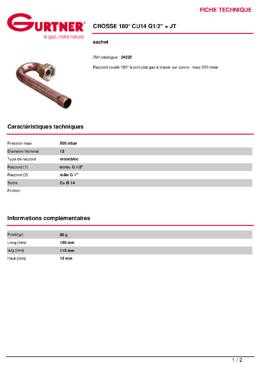 Fiche technique fournisseur
