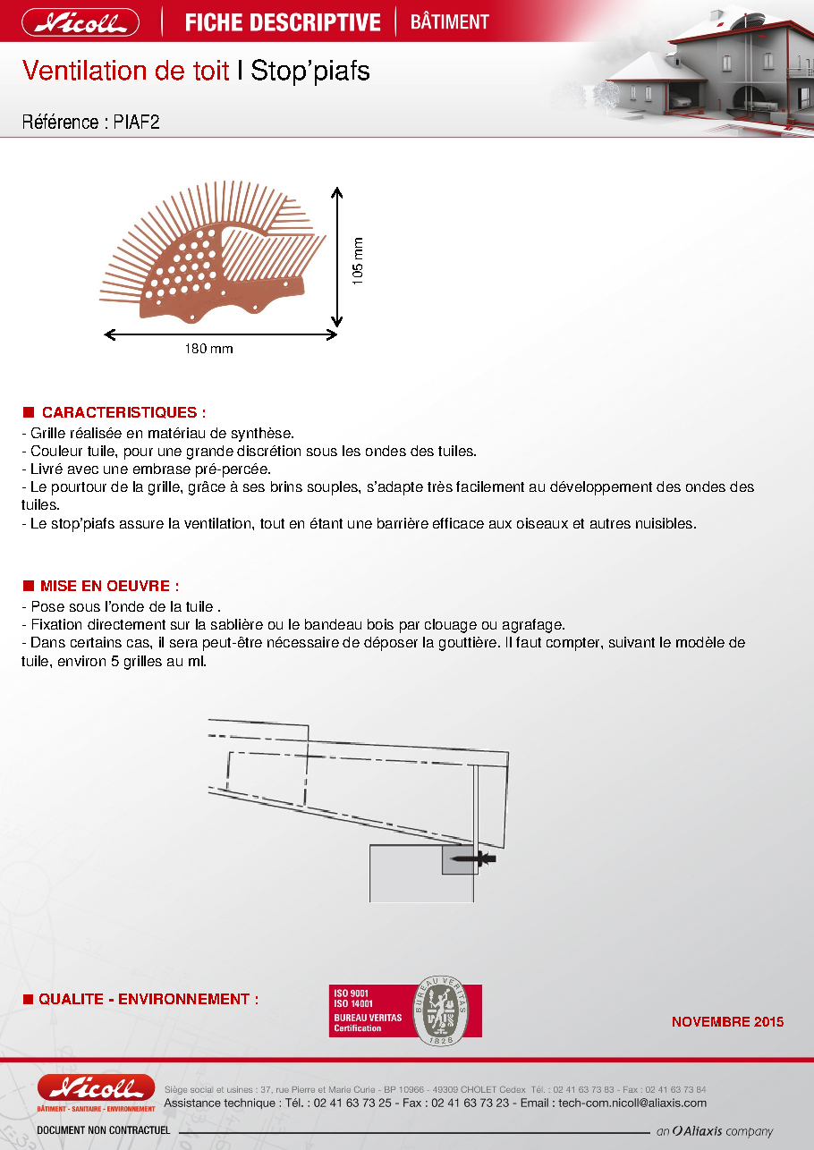 Fiche technique fournisseur