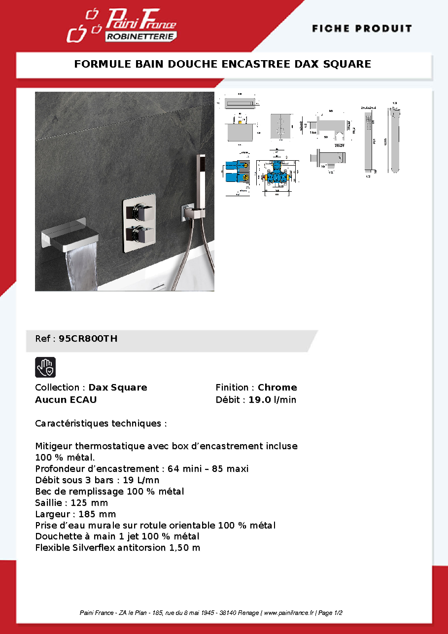 Fiche technique fournisseur