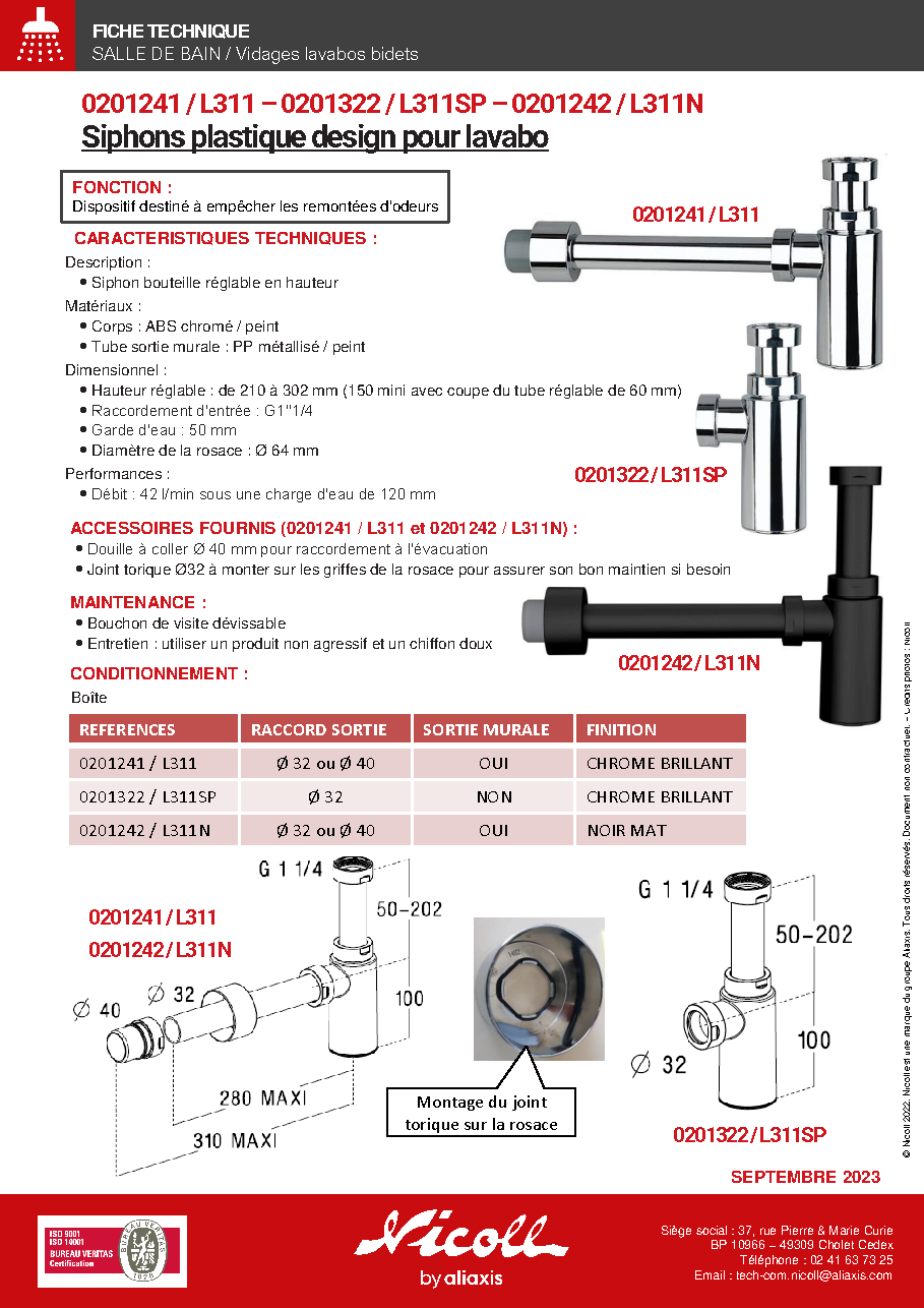 Fiche technique fournisseur