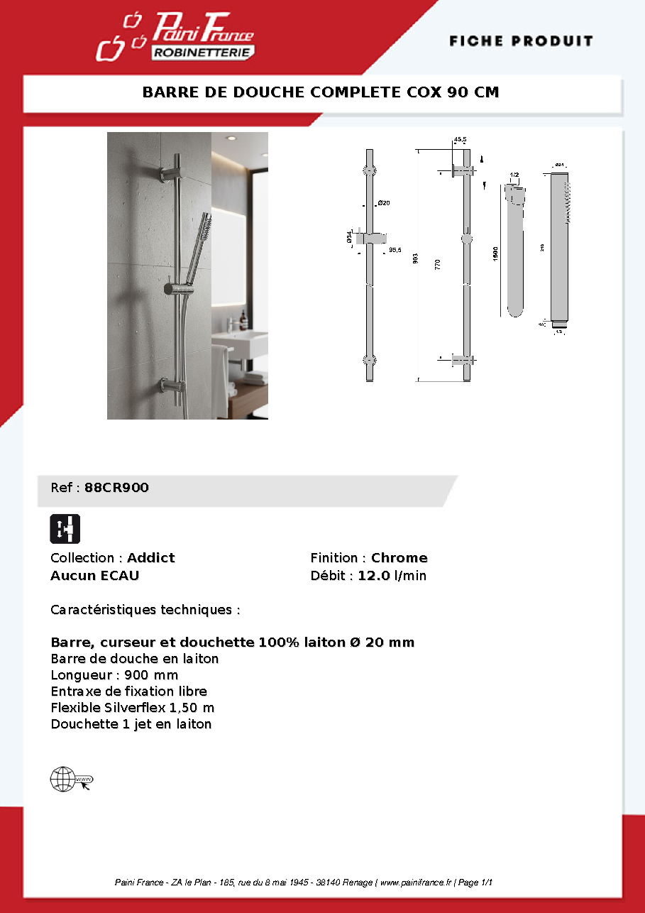 Fiche technique fournisseur