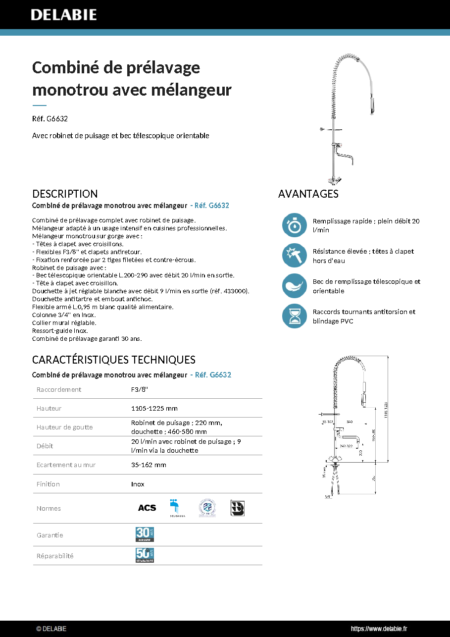 Fiche technique fournisseur