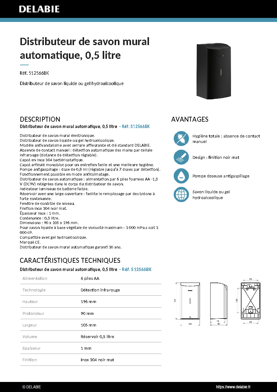 Fiche technique fournisseur
