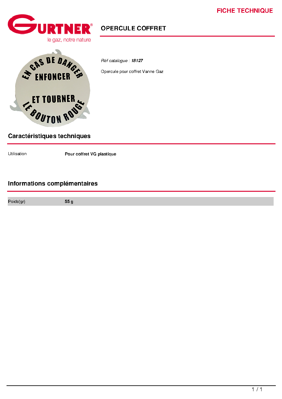 Fiche technique fournisseur