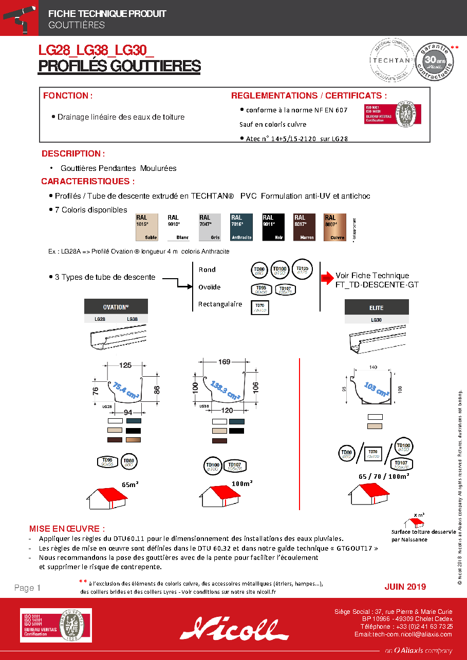 Fiche technique fournisseur