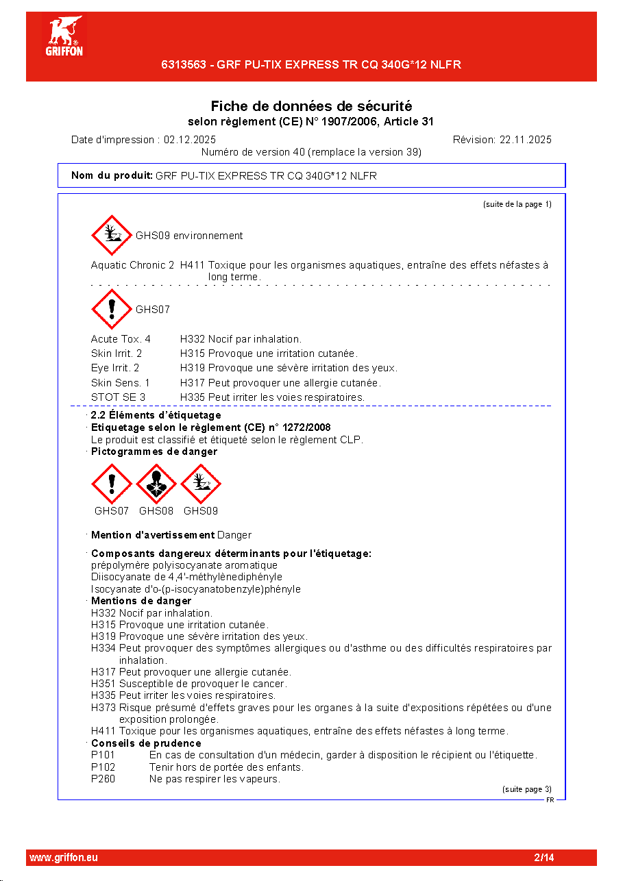 Fiche technique fournisseur