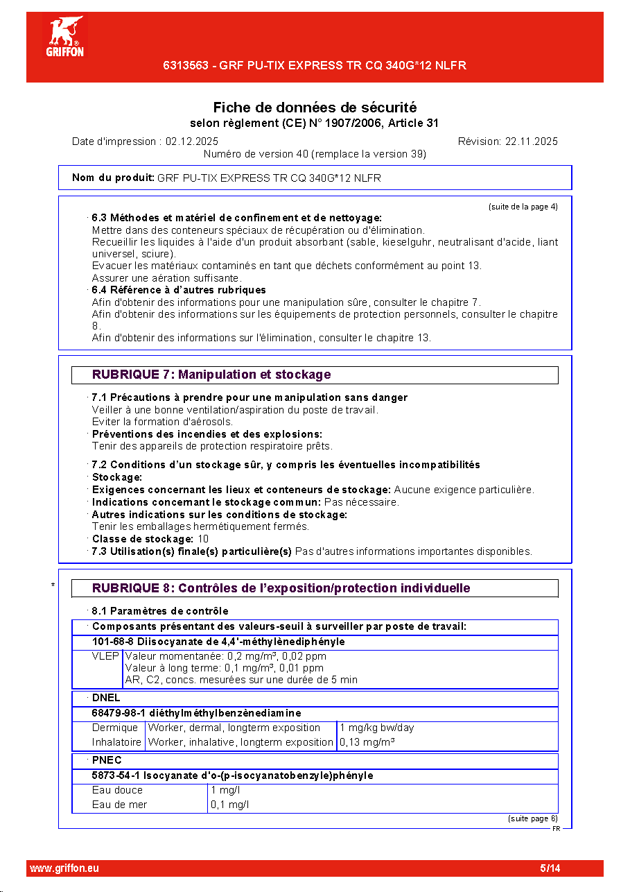 Fiche technique fournisseur
