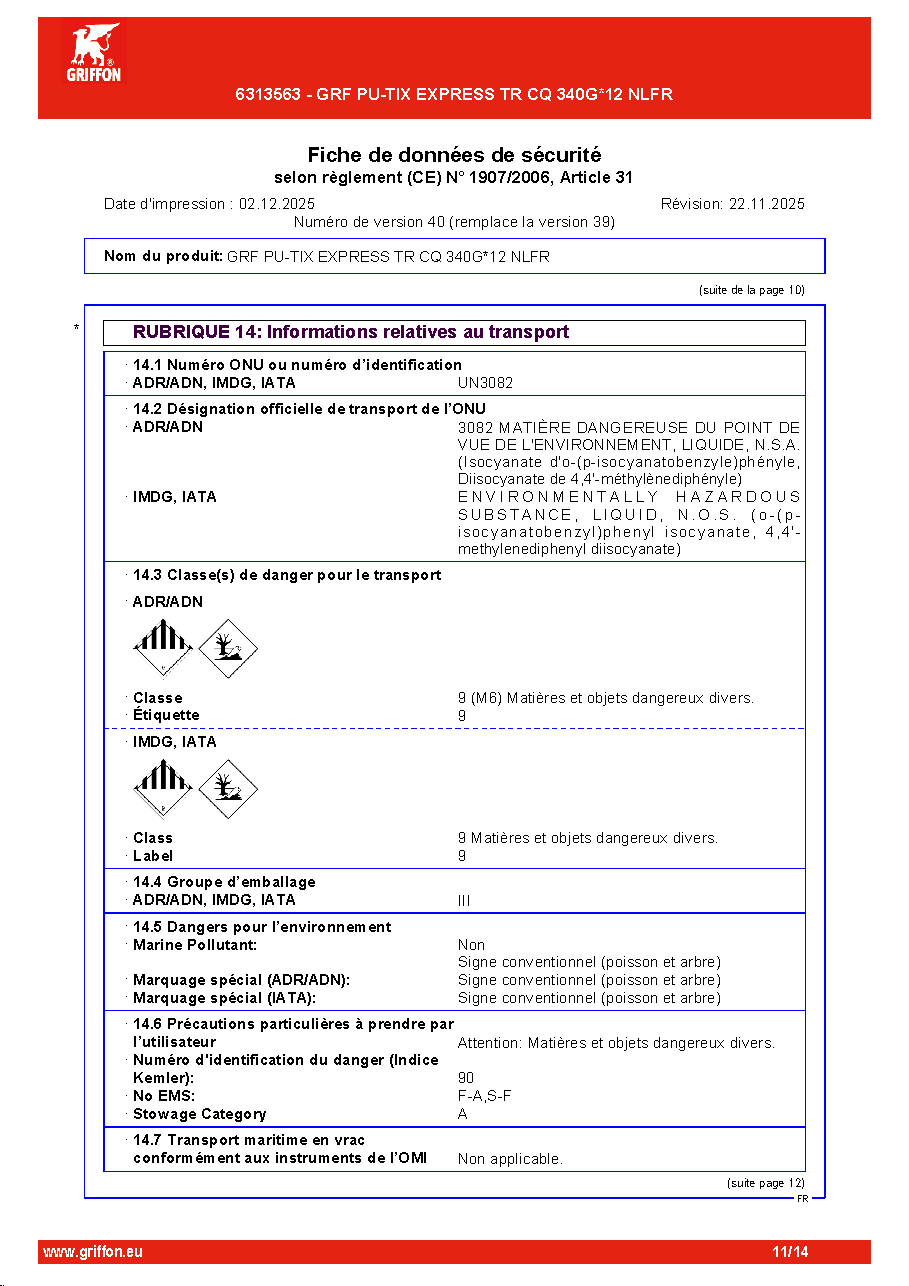 Fiche technique fournisseur