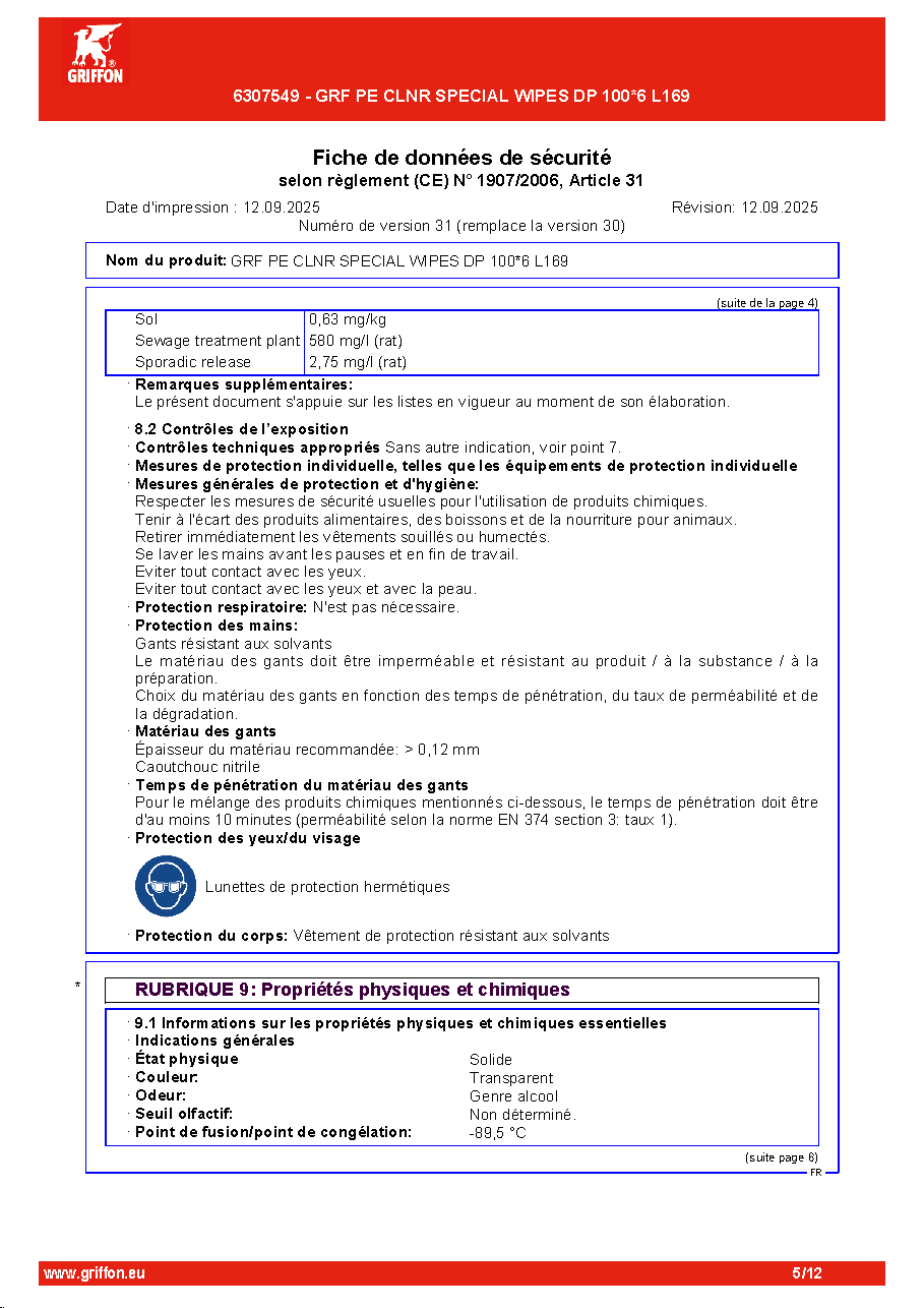 Fiche technique fournisseur