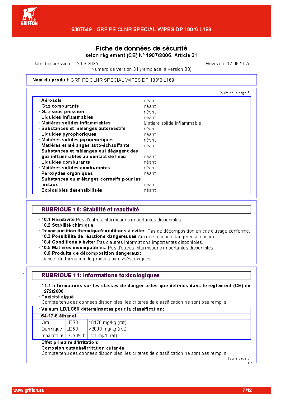 Fiche technique fournisseur