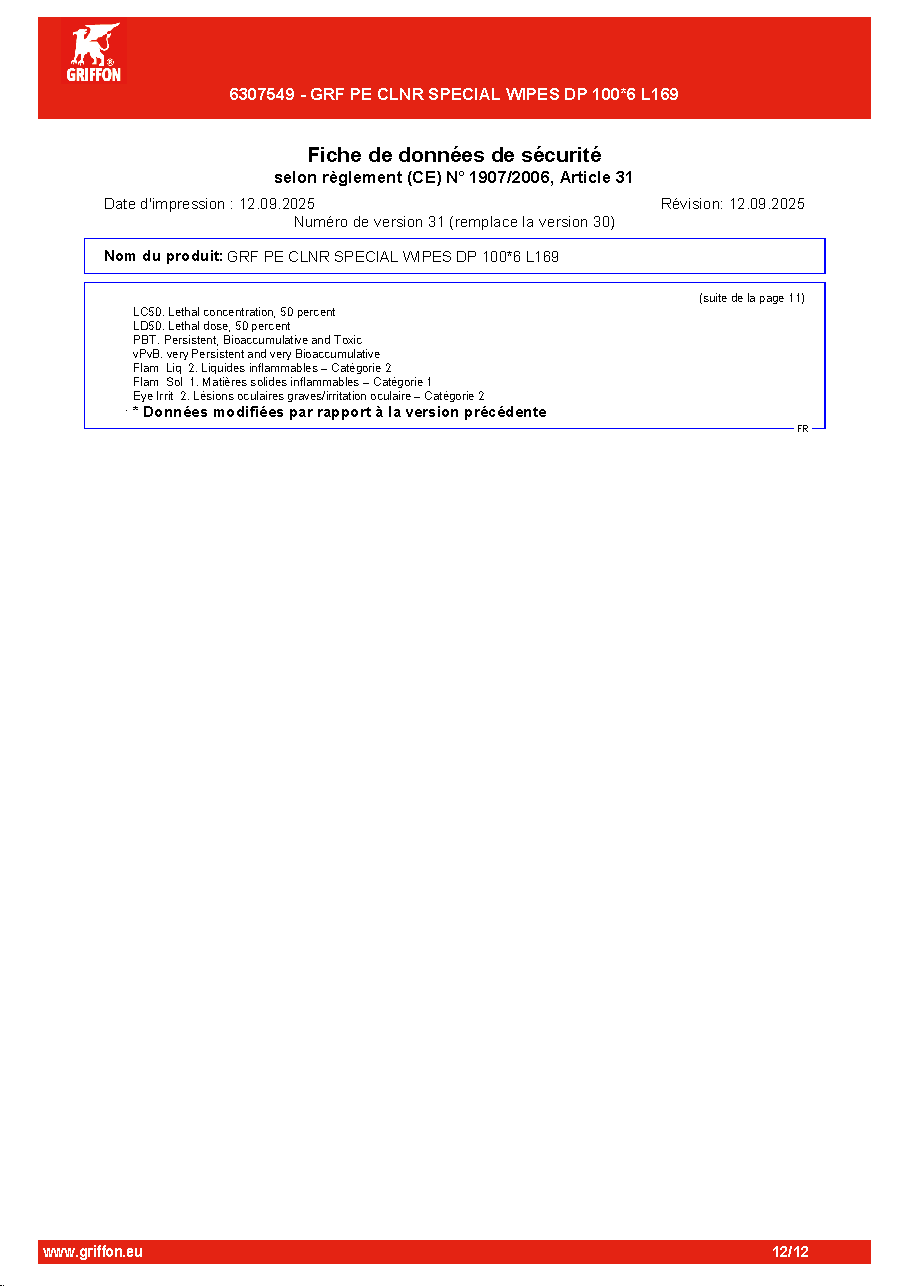 Fiche technique fournisseur