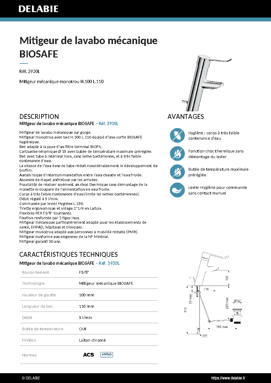 Fiche technique fournisseur