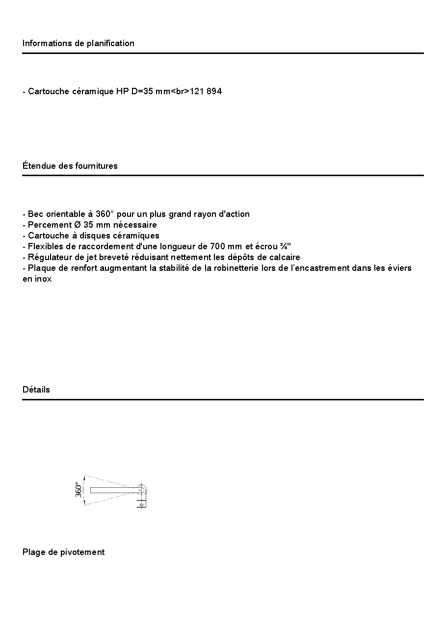 Fiche technique fournisseur