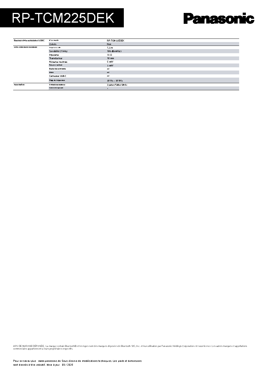 Fiche technique fournisseur
