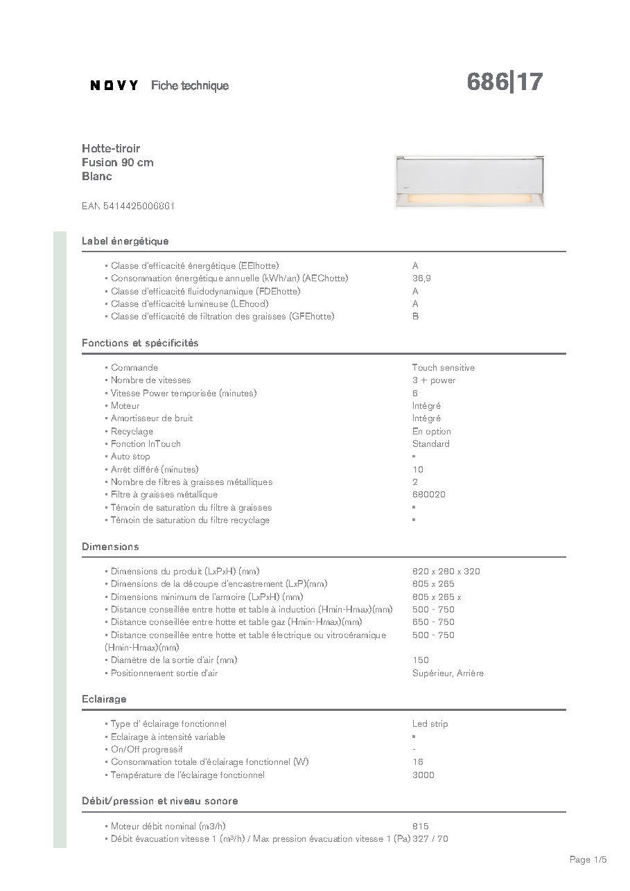 Fiche technique fournisseur
