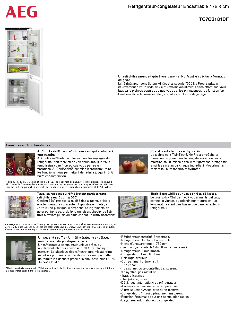 Fiche technique fournisseur