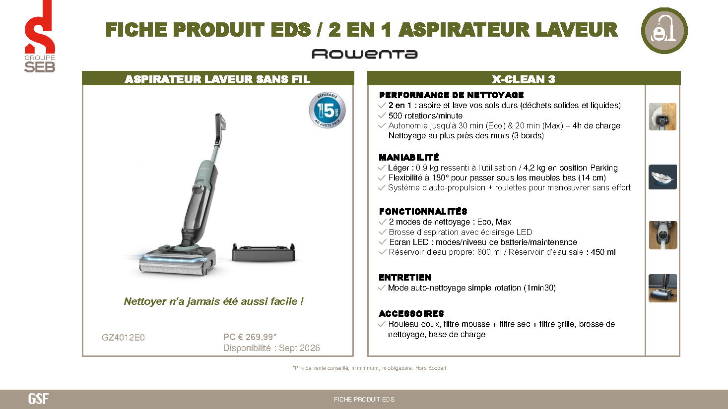 Fiche technique fournisseur
