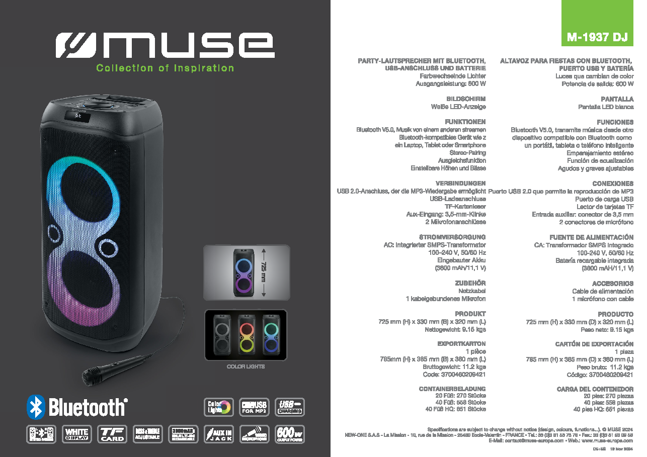 Fiche technique fournisseur