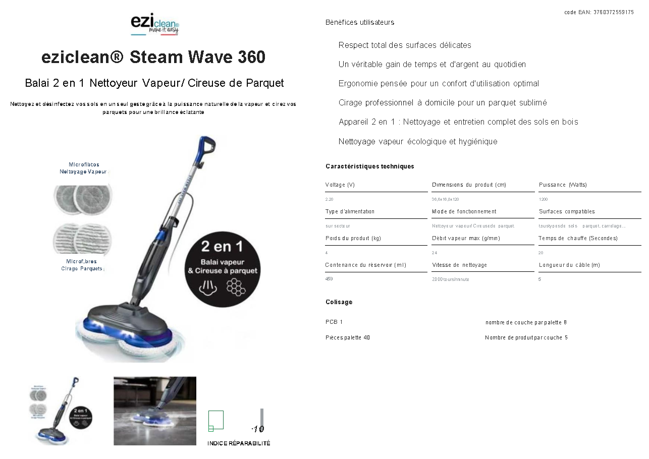 Fiche technique fournisseur