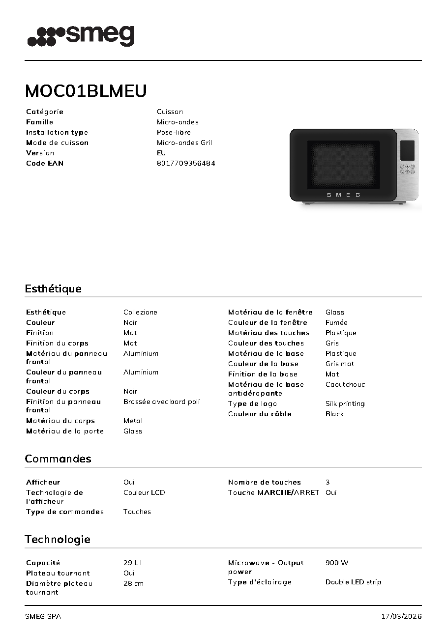 Fiche technique fournisseur