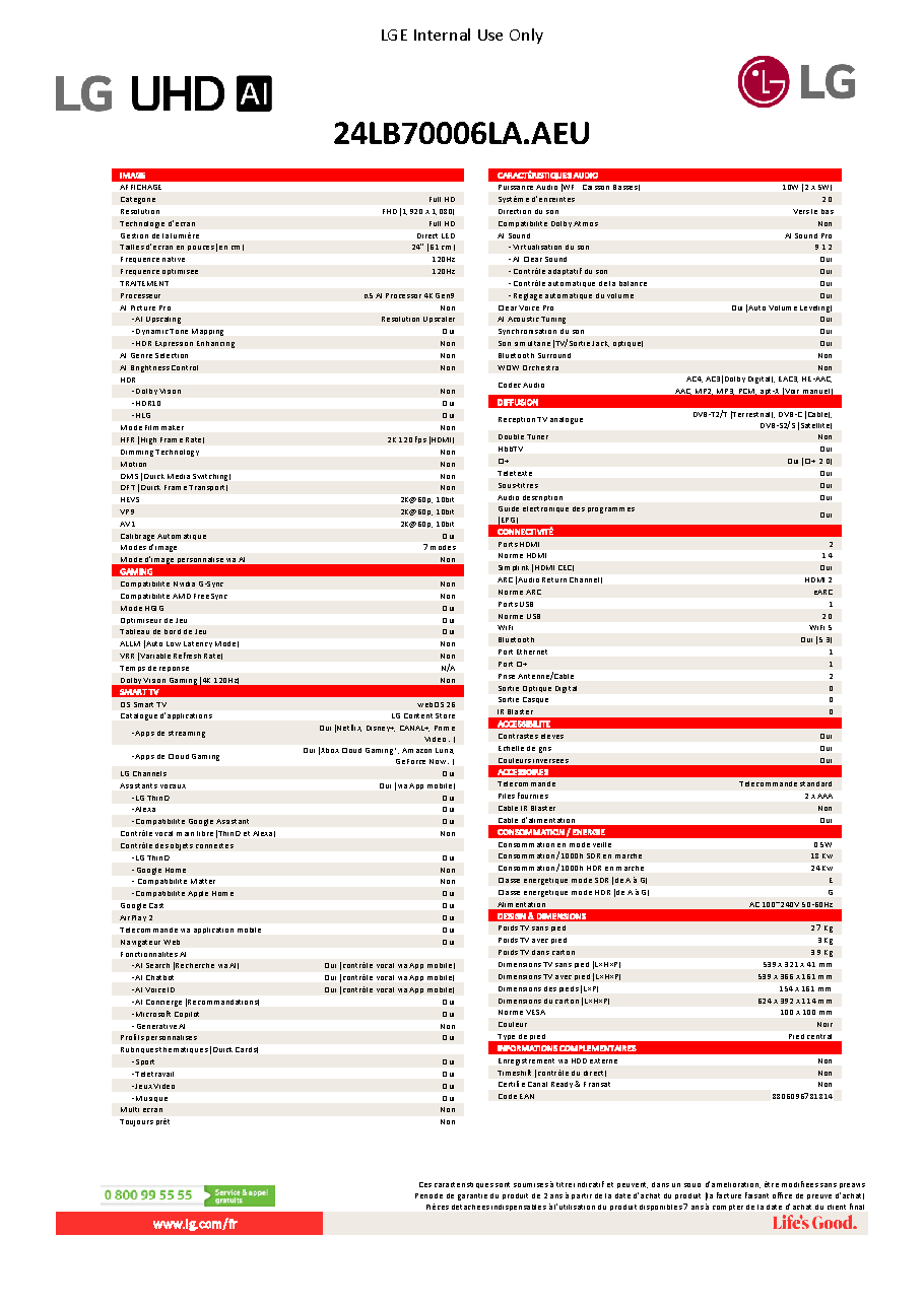 Fiche technique fournisseur