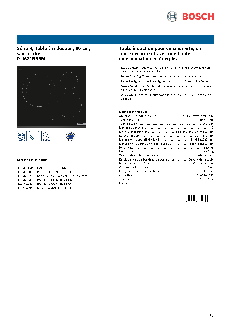 Fiche technique fournisseur
