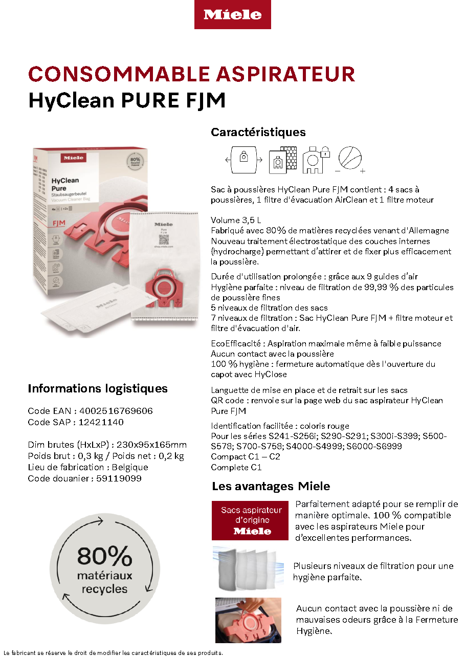 Fiche technique fournisseur