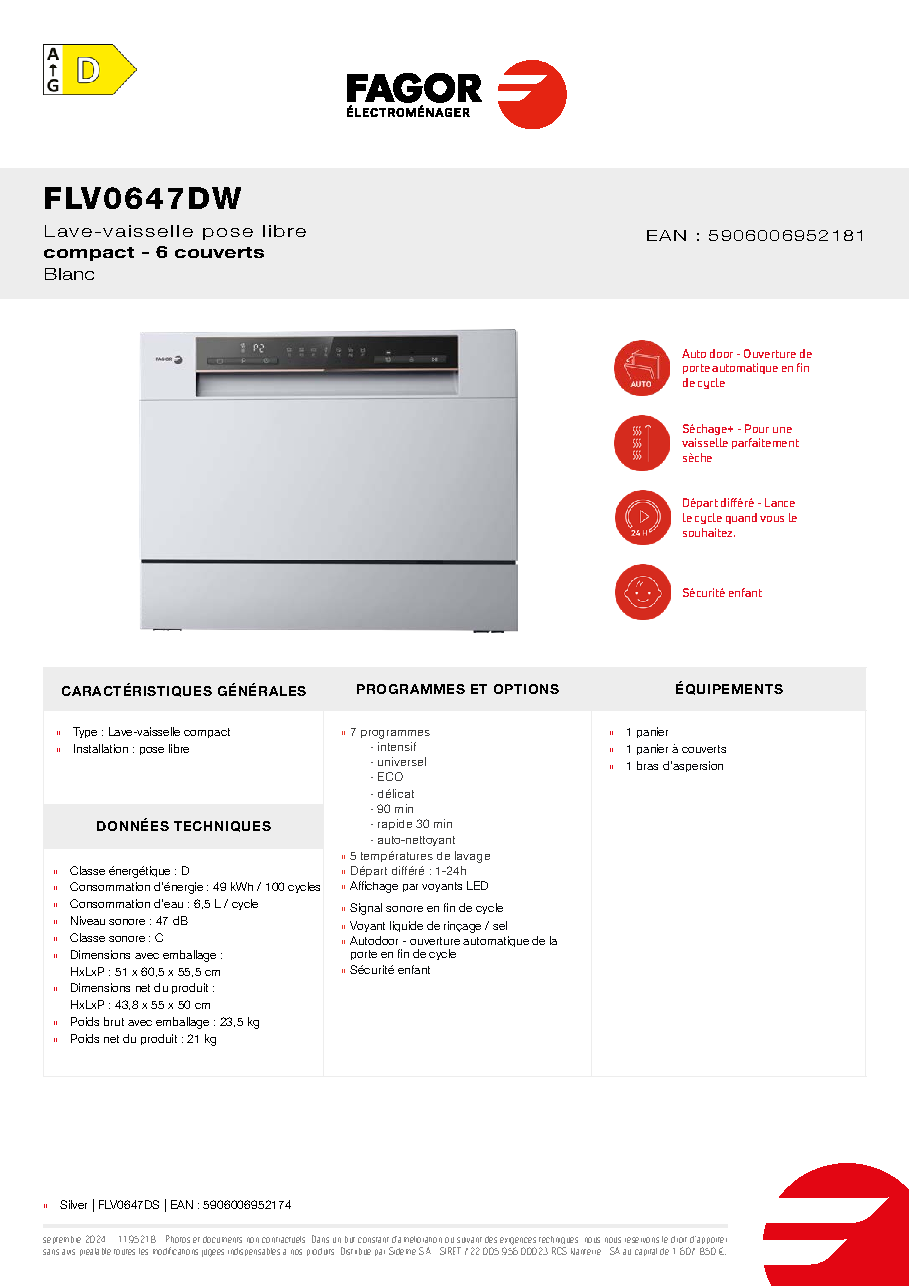 Fiche technique fournisseur